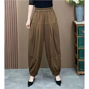 宽松显瘦洋气高档休闲减龄灯笼裤 2025秋季 哈伦裤 新款 子 百搭长裤