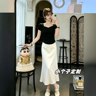 适合150小个子穿搭独特绝美半身裙套装女夏2026新款短袖T恤两件套