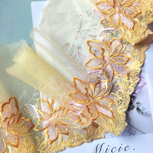 1米 重在手感精美细软网纱刺绣花边辅料窗帘床品装饰花边娃衣发饰