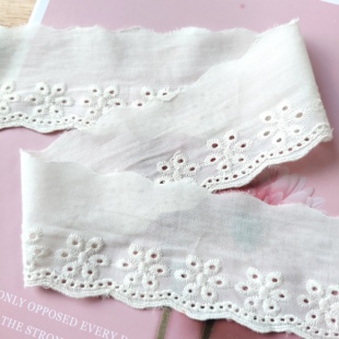 8米 百搭米白色棉布蕾丝手工diy装饰发饰衣服床单裙摆接长装饰