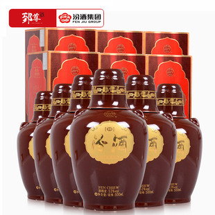 6瓶清香型白酒整箱礼盒装 汾酒53度老酒 山西杏花村出口坛汾500ml