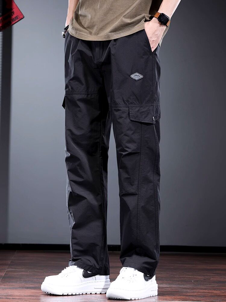 意大利夏季美式冲锋裤男宽松直筒休闲户外运动工装裤黑色耐磨长裤,男装,休闲裤,淘宝优惠券,粉丝福利购,淘宝优惠卷