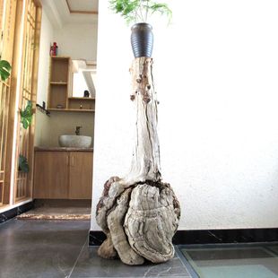 千年胡杨木自然原生态根艺随形花台花架摆件田园禅意客厅家居饰品