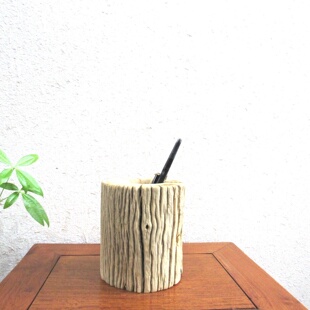 精选天然胡杨木原木笔筒摆件客厅电视柜书房办公室家居装饰艺术品