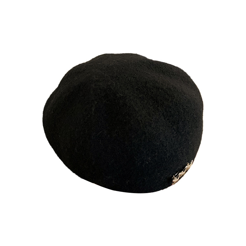 Korean-Style Beret for Women, Autumn and Winter Woolen Warm Versatile Hat That Makes the Face Look Smaller, Large Head Circumference Newsboy Painter Hat Trendy