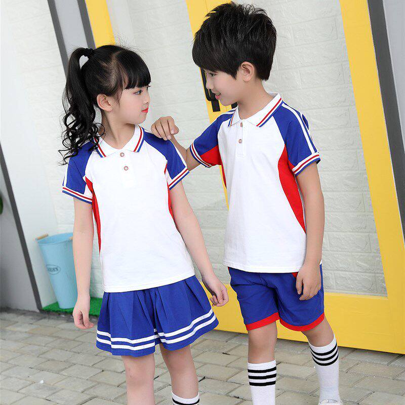 中小学纯棉校服夏季短袖奥戴尔面料班服幼儿园园服学院运动会套装
