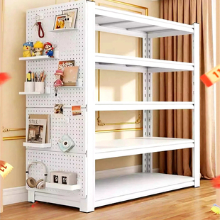 家用货架多层置物架阳台杂物间储物架靠墙一体展示架子加厚收纳架