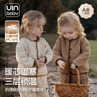 男女童加厚北欧外套保暖裤 儿童夹棉服棉裤 装 25秋冬款 保暖内衣套装