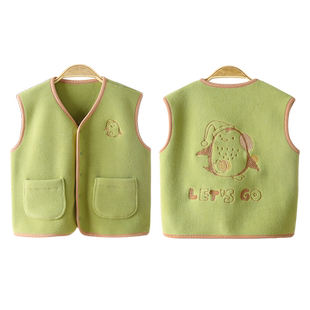 宝宝马甲秋冬加厚保暖毛绒背心男女儿童摇粒加绒马夹婴儿童装坎肩