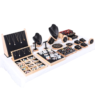 首饰展示架实木质托盘戒指胸针模特项链架饰品珠宝陈列拍摄道具架
