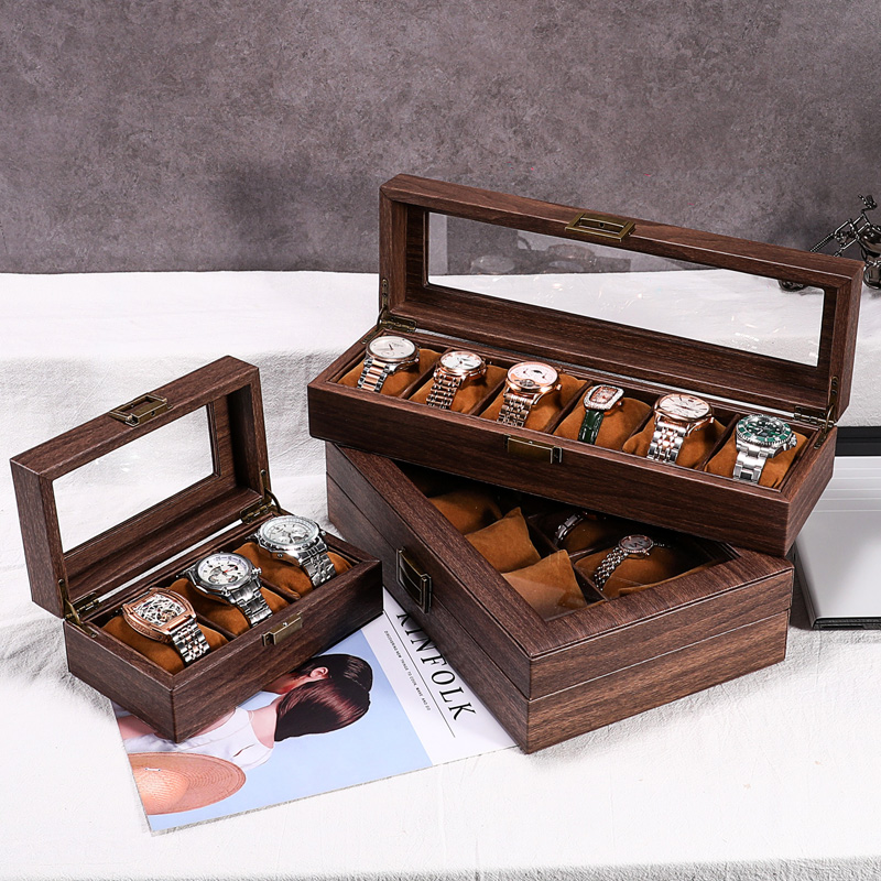 皮质手表收纳盒高档木纹皮手表盒