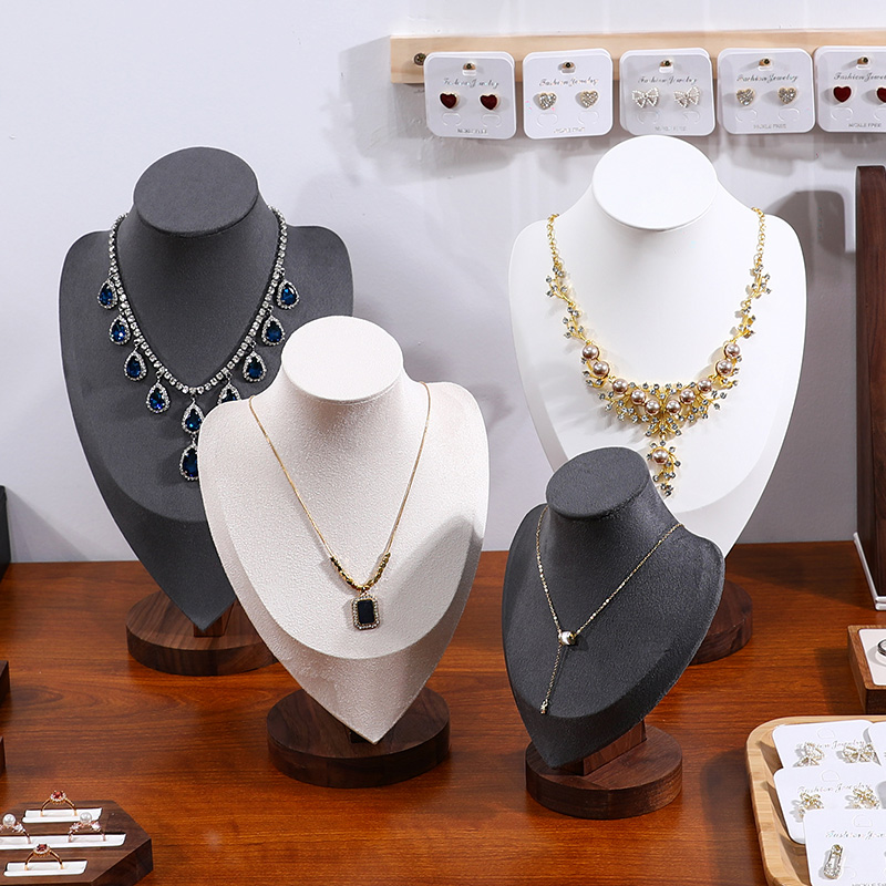 胡桃木脖子项链展示架饰品架