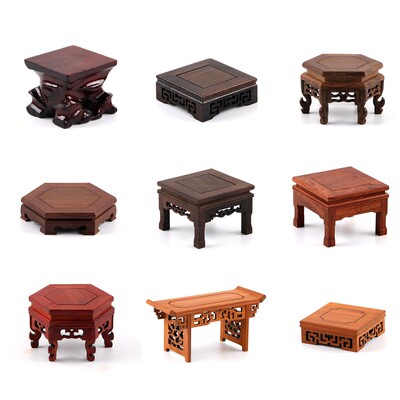 实木壶座花瓶石头花盆景佛像底座