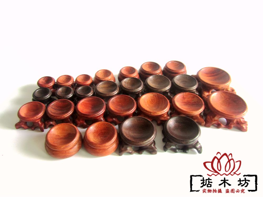 红木工艺品木质水晶球底座蛋雕文玩葫芦底座核桃底座木托奇石摆件