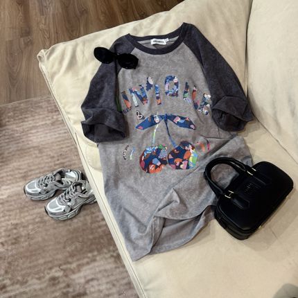 【幻彩樱桃】夏季宽松大版型趣味大牌印花短袖T恤CP301