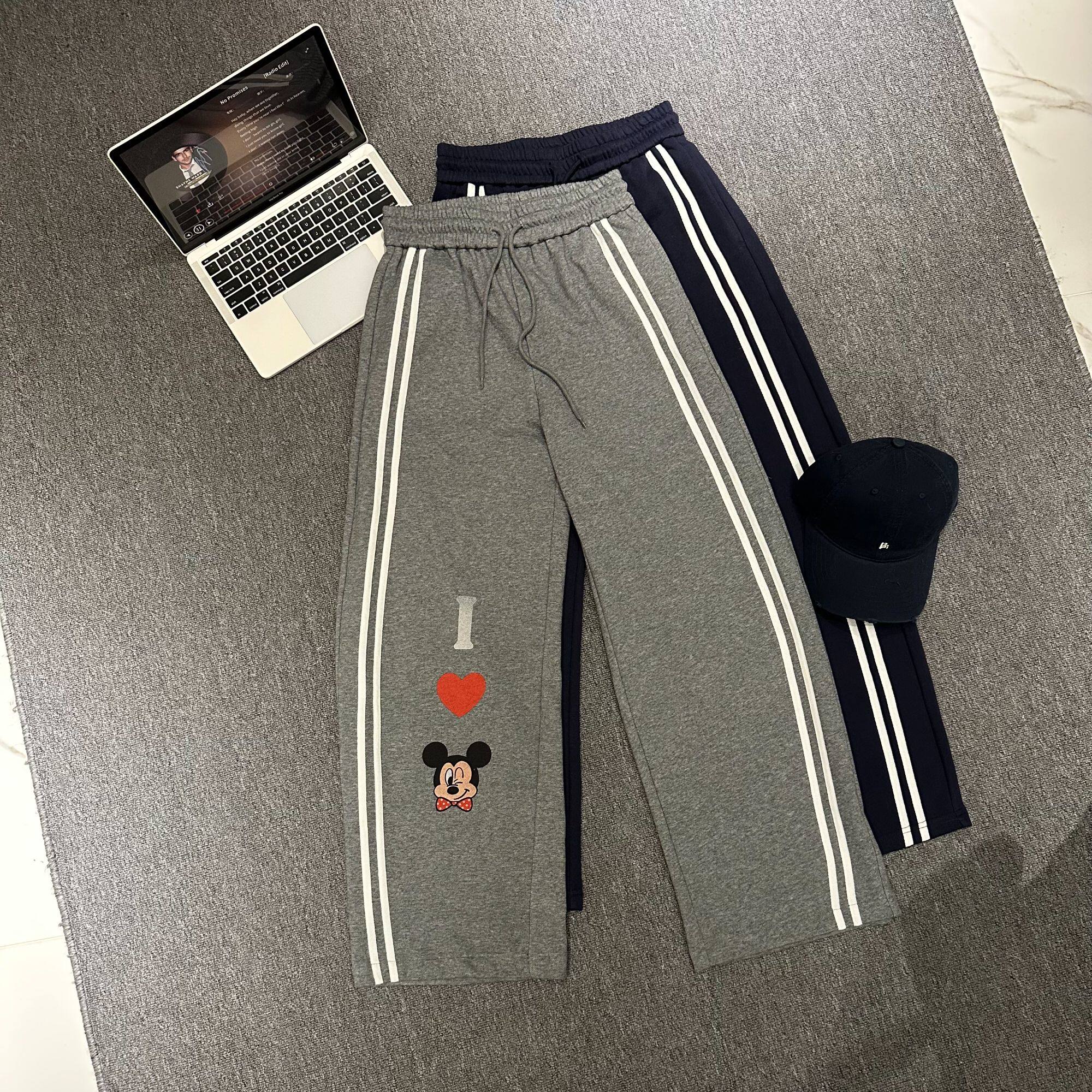 【我爱米奇】女款春夏新款运动感设计款米奇图案休闲长裤CP754