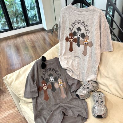 【爆款联名】夏季潮牌梵文扎染卡通字母印花短袖T恤CP315