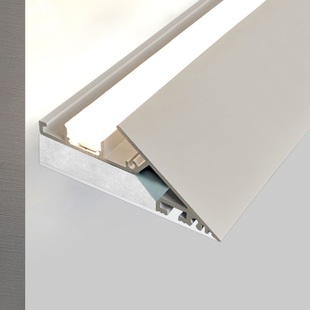 悬浮吊顶反光槽45度斜发光回光槽灯带弧形铝槽灯薄如蝉翼斜面灯槽