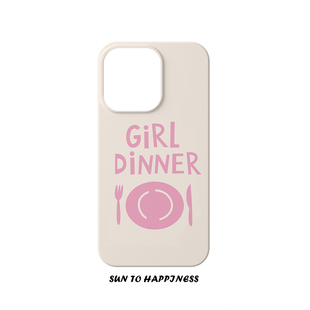 原创粉色女孩晚餐适用苹果16PROMAX菲林手机壳iphone15plus软壳14小众时尚13少女治愈欧美简约全包二合一