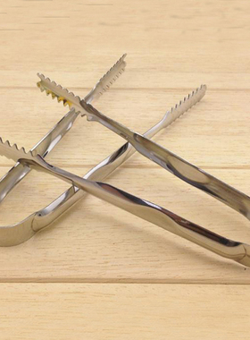 不锈钢冰夹优质加厚酒吧专用冰块冰夹锯齿冰粒夹冰块夹烧烤夹烤肉