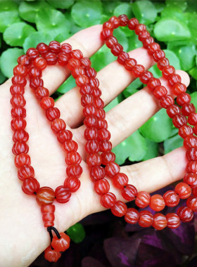 多圈玛瑙南瓜珠108颗手串毛衣链