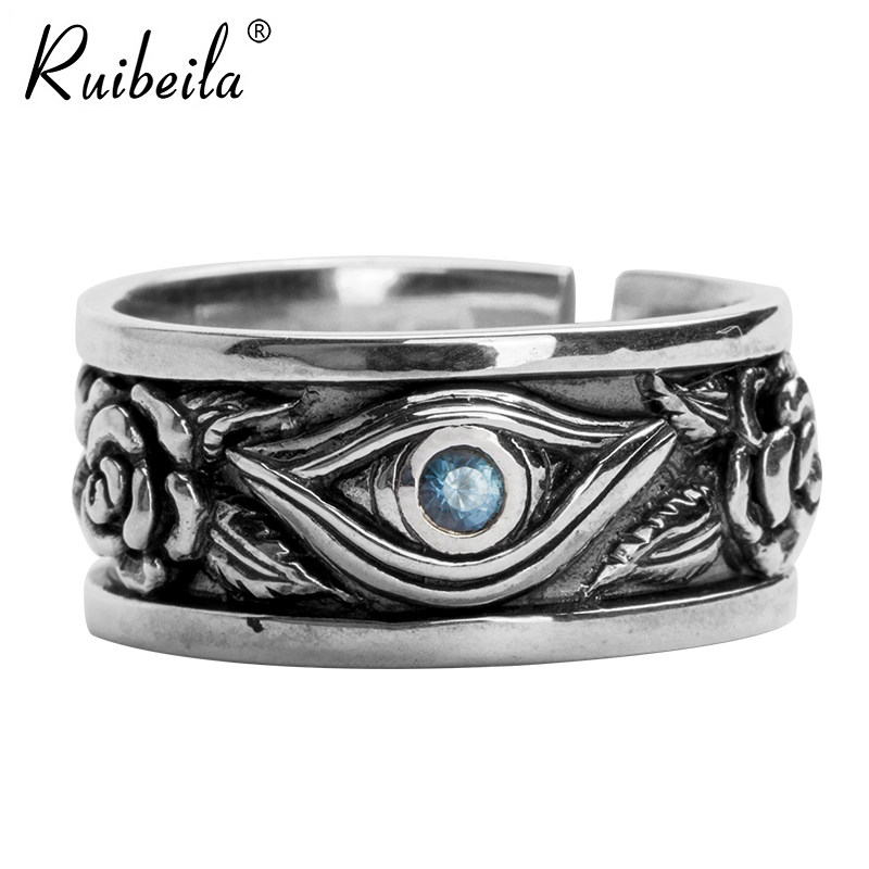 RUIBEILA 남자 반지 성격 HORUS EYE OF GOD 레트로 하이 엔드 검지 반지 트렌드