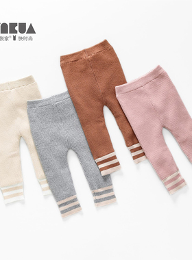 女童打底裤秋冬外穿儿童裤子加绒加厚洋气女童长裤毛线裤84012