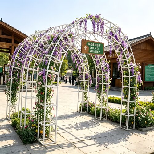 加粗20MM铁艺庭院爬藤拱门花架