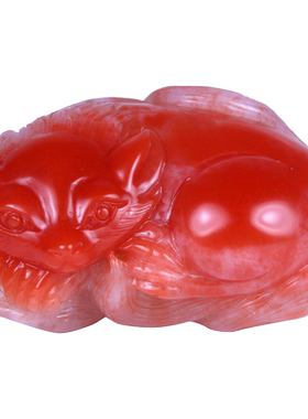 梅林达男女南红玛瑙九尾狐吊坠