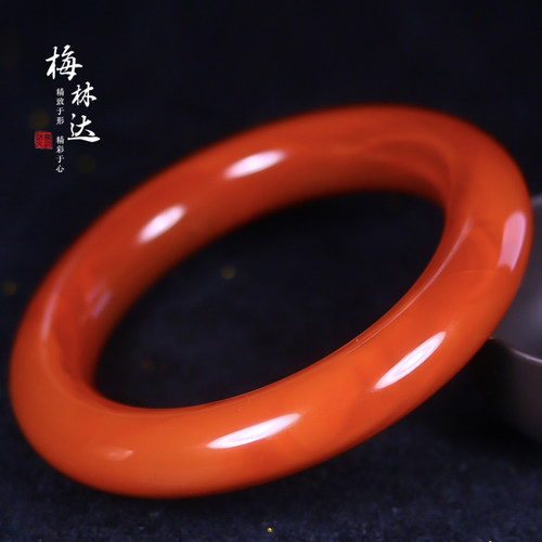 梅林达旗舰店天然南红玛瑙手镯女