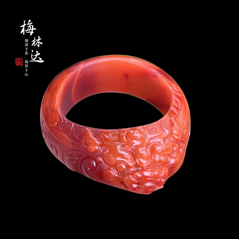 梅林达旗舰店天然南红玛瑙戒指