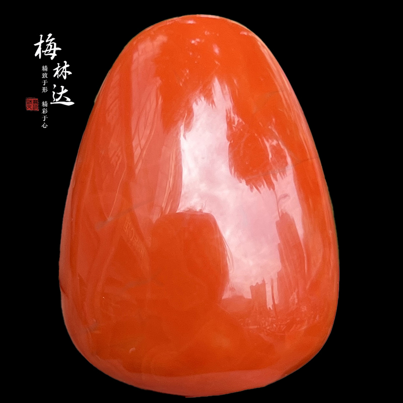 Melinda/梅林达【冬麟】天然南红玛瑙吊坠苏工精雕水滴柿子红玉坠