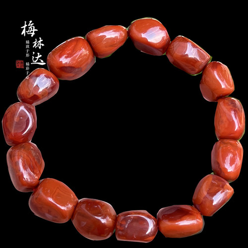 梅林达旗舰店天然南红玛瑙手串
