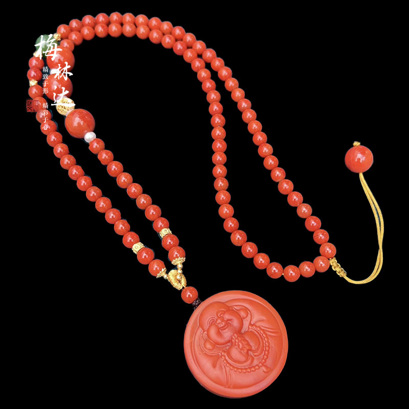 梅林达旗舰店天然南红玛瑙吊坠