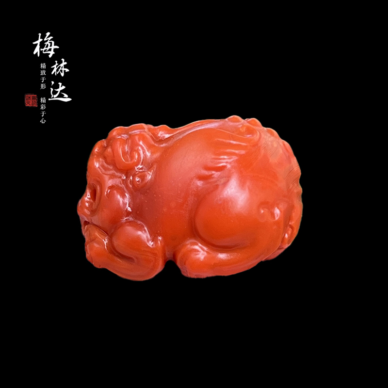 Melinda/梅林达【锦方】天然南红玛瑙吊坠苏工精雕瑞兽貔貅玉坠男