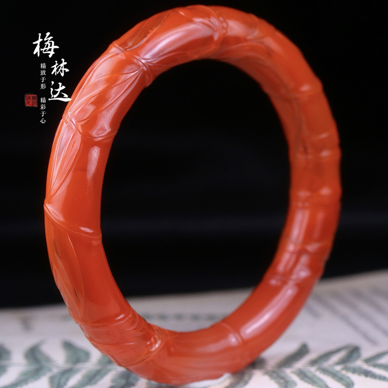 梅林达旗舰店天然南红玛瑙手镯
