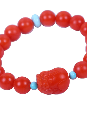 梅林达男女南红玛瑙招财貔貅手链