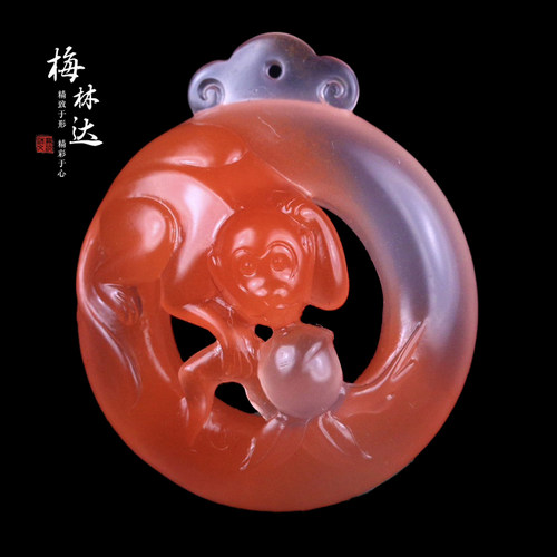 梅林达旗舰店天然南红玛瑙吊坠