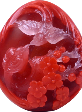 梅林达男女南红玛瑙喜上眉梢吊坠