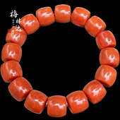 赤曙 Melinda 梅林达 天然南红玛瑙手串精工直切桶珠单圈手链男