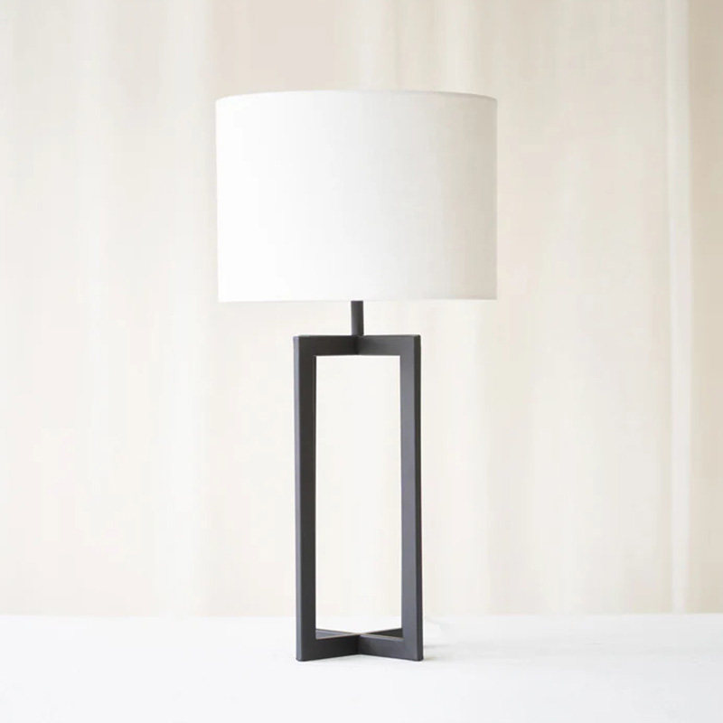 简约个性设计师款方形布艺创意台灯客厅卧室床头别墅展厅软装灯具