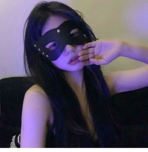 禁欲黑色性感猫女郎面具成人半遮脸皮革眼罩角色扮演网红直播道具