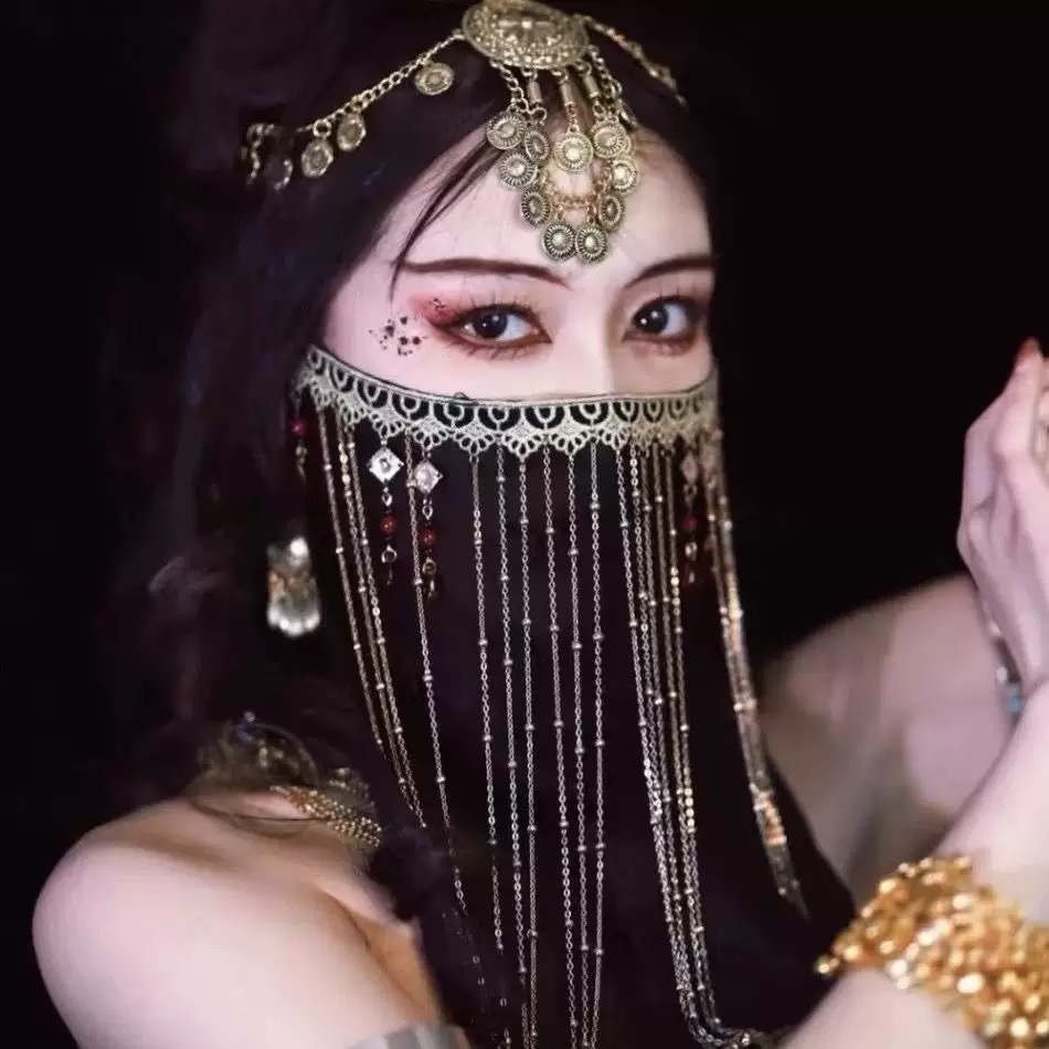 异域敦煌面纱古风西域舞姬面具