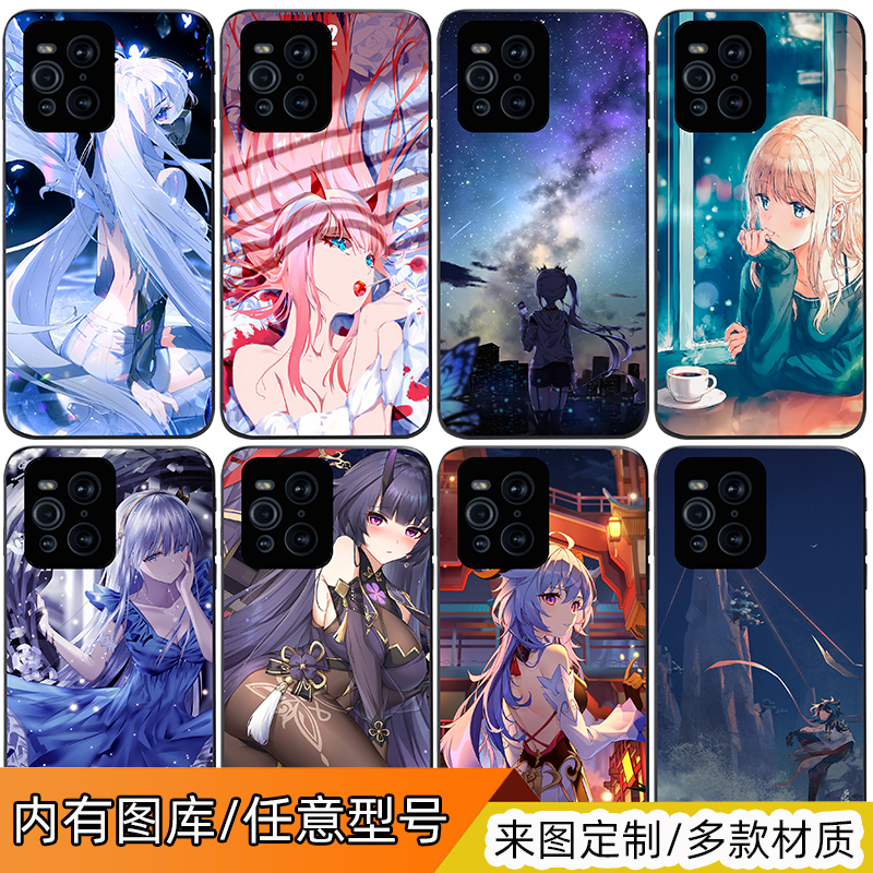 oppofindx3pro手机壳定制FindX6动漫二Reno98次元realme10proV20全包OPPOK10X玻璃A97/A93硅胶K9s软A1proGT2