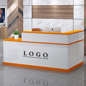 平面吧台桌收银柜台简约现代店铺小型接待台公司烤漆转角前台柜定