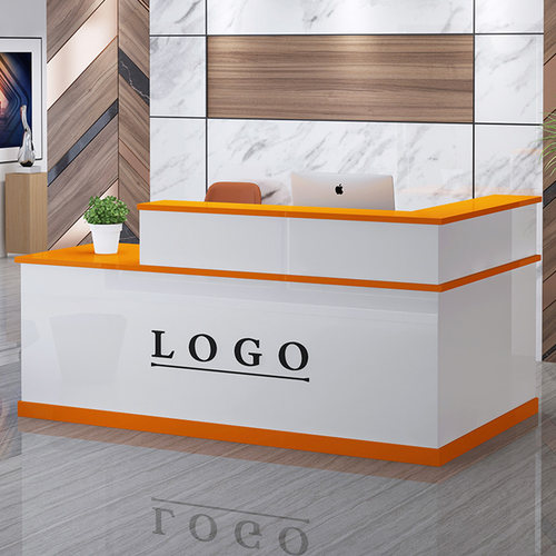简约现代风烤漆转角定制前台柜