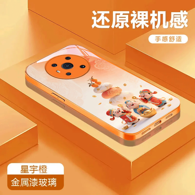 财神适用于荣耀magic3金属漆玻璃壳全包3Pro潮流卡通保护套手机壳彩绘可爱防摔