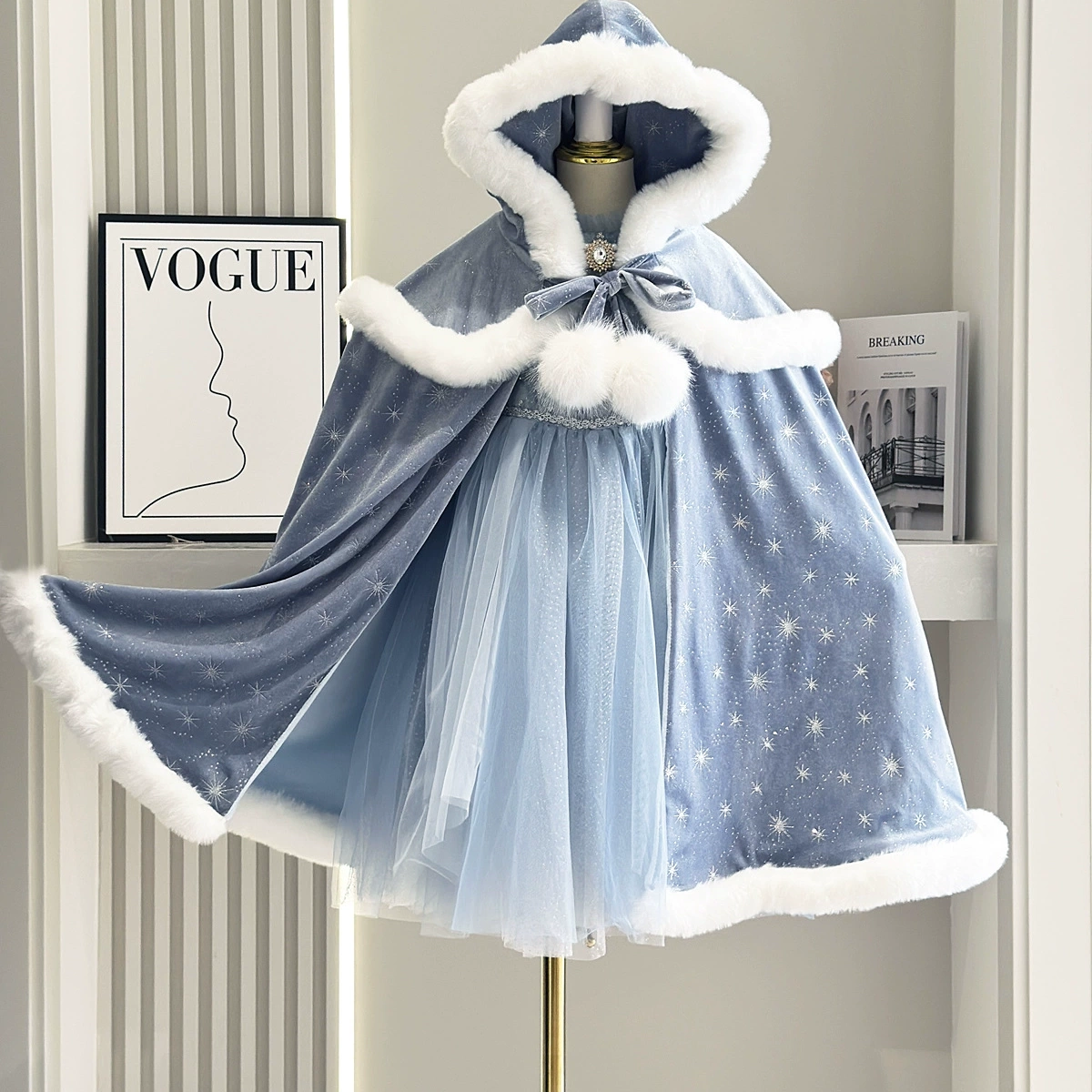 大披风加厚保暖毛毛大斗篷