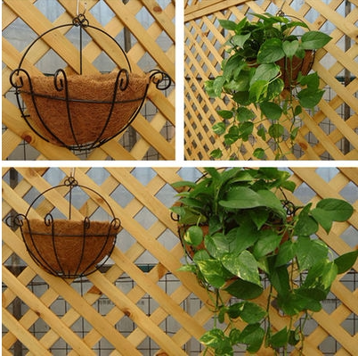 阳台壁挂式花盆半圆形铁艺椰棕挂篮墙壁悬挂花篮绿萝植物盆包邮