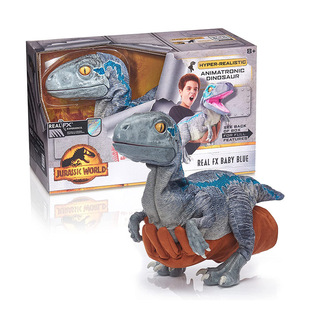 正版 侏罗纪世界3驯龙小专家迅猛龙手偶仿真可动发声大号恐龙玩具